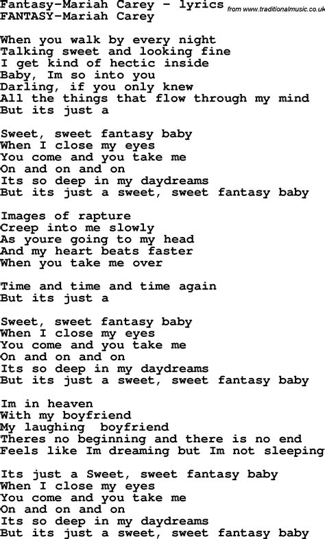 fantasy fantasy lyrics